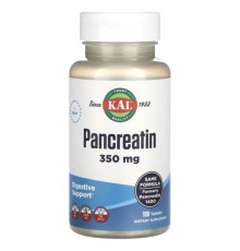 Пищеварительные ферменты KAL, Pancreatin, 350 mg, 100 Tablets