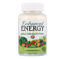 KAL, Enhanced Energy, Once Daily Whole Food Multivitamin, 60 Vegetarian Tablets