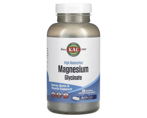 KAL, High Absorption Magnesium Glycinate, 180 Softgels KAL, High Absorption Magnesium Glycinate, 180 Softgels