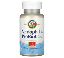 Пребиотики и пробиотики KAL, Acidophilus ProBiotic-5, 60 растительных капсул