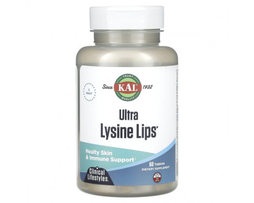 Аминокислоты KAL, Ultra Lysine Lips, 60 таблеток Аминокислоты KAL, Ultra Lysine Lips, 60 таблеток