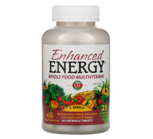 KAL, Enhanced Energy, Whole Food Multivitamin, Mango Pineapple Flavor, 60 Chewable Tablets