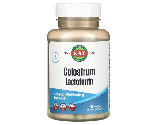 KAL, Colostrum Lactoferrin, 60 VegCaps KAL, Colostrum Lactoferrin, 60 VegCaps