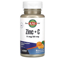 KAL, Zinc + C, Tangerine, 90 Micro Tablets
