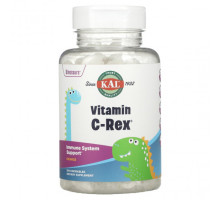 Витамин C KAL, Dinosaurs,Vitamin C-Rex, витамин С, со вкусом апельсина, 100 жевательных таблеток
