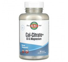 Кальций KAL, Cal-Citrate+, витамин D3 и магний, 120 таблеток