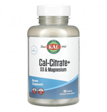 Кальций KAL, Cal-Citrate+, витамин D3 и магний, 120 таблеток