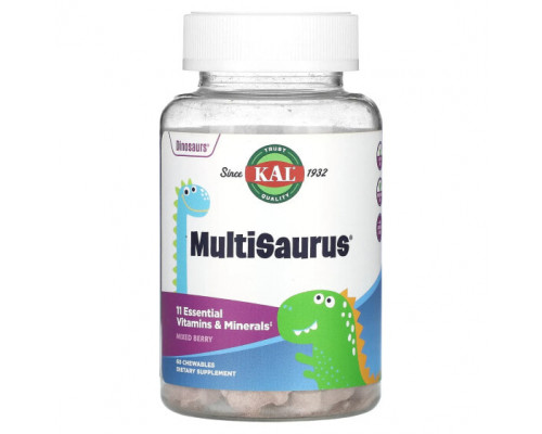 KAL, Multisaurus, ягодное ассорти, 60 жевательных таблеток KAL, Multisaurus, ягодное ассорти, 60 жевательных таблеток