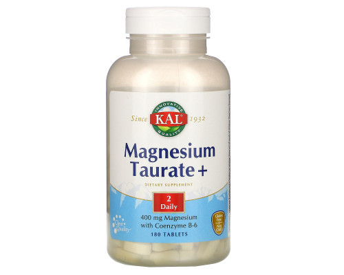 KAL, Magnesium Taurate +, 400 mg, 180 Tablets KAL, Magnesium Taurate +, 400 mg, 180 Tablets