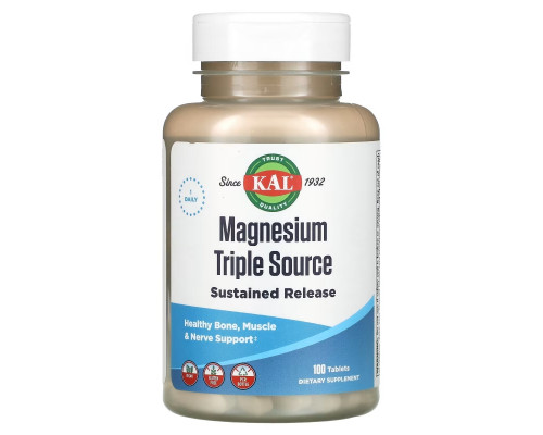 KAL, Magnesium Triple Source, 100 Tablets KAL, Magnesium Triple Source, 100 Tablets