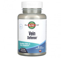 Растительные экстракты и настойки KAL, Vein Defense, 60 таблеток