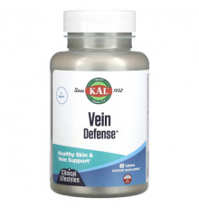 Растительные экстракты и настойки KAL, Vein Defense, 60 таблеток