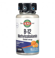 Витамины группы B B-12 Methylcobalamin, Tangerine, 1,000 mcg, 90 Micro Tablets