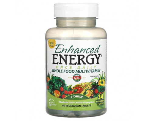 Витаминно-минеральные комплексы Enhanced Energy, Once Daily Whole Food Multivitamin, Iron Free, 60 Vegetarian Tablets Витаминно-минеральные комплексы Enhanced Energy, Once Daily Whole Food Multivitamin, Iron Free, 60 Vegetarian Tablets