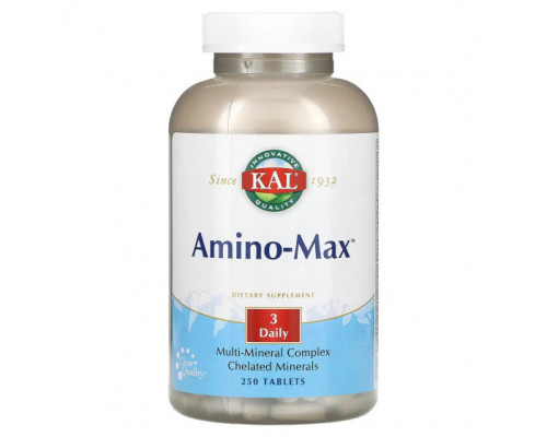 Витаминно-минеральные комплексы KAL, Amino-Max, 250 Tablets Витаминно-минеральные комплексы KAL, Amino-Max, 250 Tablets