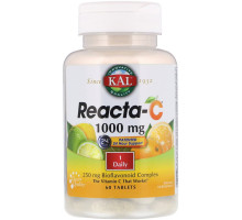 KAL, Reacta-C, 1000 mg, 60 Tablets