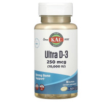 KAL, Ultra D-3, 250 mcg (10,000 IU), 90 Softgels