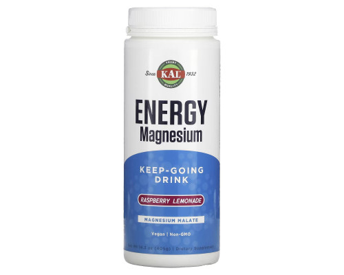 KAL, Energy Magnesium, Keep-Going Drink, Raspberry Lemonade, 14.3 oz (405 g) KAL, Energy Magnesium, Keep-Going Drink, Raspberry Lemonade, 14.3 oz (405 g)