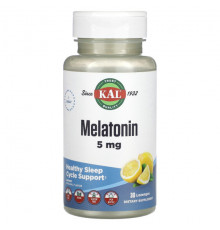 БАДы KAL, Melatonin, Lemon, 5 mg, 30 Lozenges