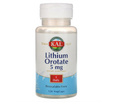 KAL, Lithium Orotate, 5 mg, 120 VegCaps