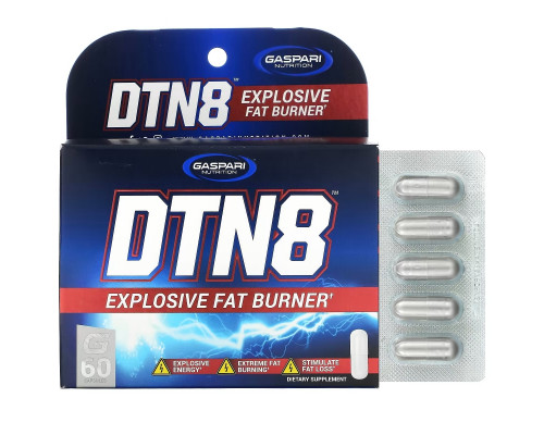 Gaspari Nutrition, DTN8, взрывное средство для сжигания жира, 60 капсул Gaspari Nutrition, DTN8, взрывное средство для сжигания жира, 60 капсул