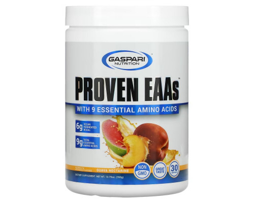 Gaspari Nutrition, Proven EAAs with 9 Essential Amino Acids, Guava Nectarine, 13.75 oz (390 g) Gaspari Nutrition, Proven EAAs with 9 Essential Amino Acids, Guava Nectarine, 13.75 oz (390 g)