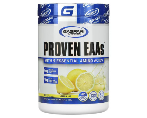 Gaspari Nutrition, Proven EAAs, Lemon Ice, 13.75 oz (390 g) Gaspari Nutrition, Proven EAAs, Lemon Ice, 13.75 oz (390 g)