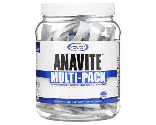 Витаминно-минеральные комплексы Gaspari Nutrition, Anavite Multi-Pack, 30 пакетиков Витаминно-минеральные комплексы Gaspari Nutrition, Anavite Multi-Pack, 30 пакетиков