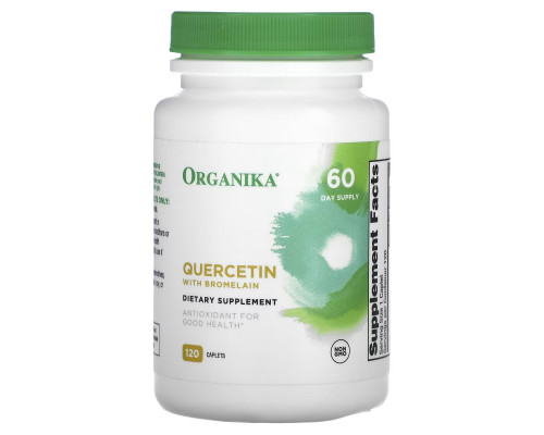 Organika, Quercetin with Bromelain, 120 Caplets Organika, Quercetin with Bromelain, 120 Caplets