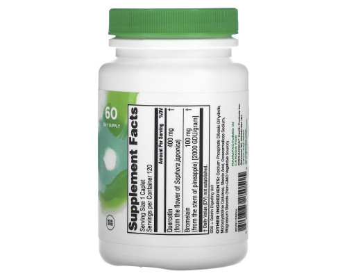 Organika, Quercetin with Bromelain, 120 Caplets Organika, Quercetin with Bromelain, 120 Caplets