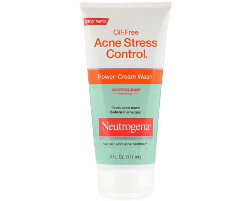 Neutrogena, Oil-Free Acne Stress Control, Power-Cream Wash, 6 fl oz (177 ml) Neutrogena, Oil-Free Acne Stress Control, Power-Cream Wash, 6 fl oz (177 ml)