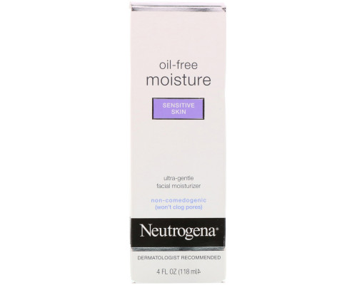 Neutrogena, Oil Free Moisture, Ultra-Gentle Facial Moisturizer, Sensitive Skin, 4 fl oz (118 ml) Neutrogena, Oil Free Moisture, Ultra-Gentle Facial Moisturizer, Sensitive Skin, 4 fl oz (118 ml)