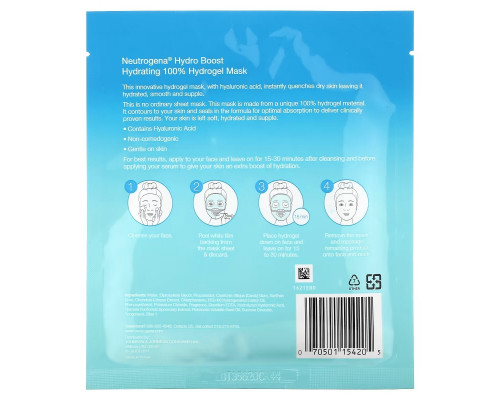 Neutrogena, Hydro Boost, увлажняющая маска для лица, 1 шт., 30 г (1 унция) Neutrogena, Hydro Boost, увлажняющая маска для лица, 1 шт., 30 г (1 унция)