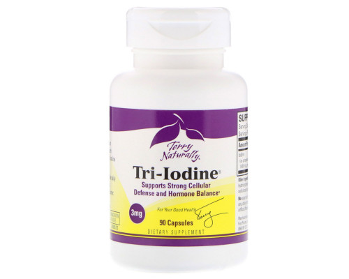 Terry Naturally, Tri-Iodine, 3 мг, 90 капсул Terry Naturally, Tri-Iodine, 3 мг, 90 капсул