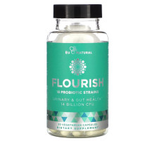 Eu Natural, FLOURISH, Probiotics Urinary & Gut Health, 14 Billion CFU, 30 Vegetarian Capsules