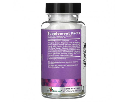 Суперфуды Eu Natural, Nourish, Fenugreek & Moringa, 60 Vegetarian Capsles Суперфуды Eu Natural, Nourish, Fenugreek & Moringa, 60 Vegetarian Capsles