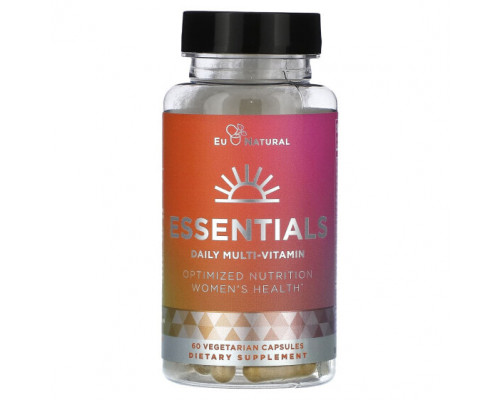 Женское здоровье Eu Natural, Essentials Daily-Multi Vitamin, 60 вегетарианских капсул Женское здоровье Eu Natural, Essentials Daily-Multi Vitamin, 60 вегетарианских капсул
