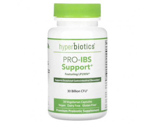 Пребиотики и пробиотики Hyperbiotics, Pro-IBS Support, 30 млрд КОЕ, 30 вегетарианских капсул Пребиотики и пробиотики Hyperbiotics, Pro-IBS Support, 30 млрд КОЕ, 30 вегетарианских капсул