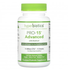Hyperbiotics, Pro-15, Advanced Strength, 15 Billion CFU, 30 Time-Release Tablets