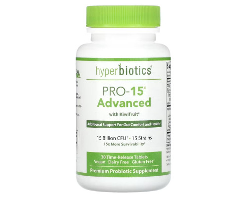 Hyperbiotics, Pro-15, Advanced Strength, 15 Billion CFU, 30 Time-Release Tablets Hyperbiotics, Pro-15, Advanced Strength, 15 Billion CFU, 30 Time-Release Tablets