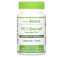 Hyperbiotics, PRO-Dental, Natural Mint Flavor, 45 Chewable Tablets