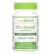 Hyperbiotics, PRO-Dental, Natural Mint Flavor, 45 Chewable Tablets