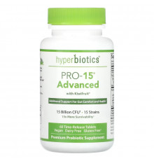 Hyperbiotics, ПРО-15, Продвинутая Сила, С Киви, 15 Миллиардов КОЕ, 60 Таблеток