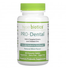 Hyperbiotics, PRO-Dental, натуральный мятный вкус, 90 жевательных таблеток