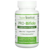 Hyperbiotics, "ПРО-бифидо", пробиотический поддерживающий препарат для людей старше 50 лет, 60 таблеток замедленного высвобождения