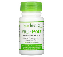 Hyperbiotics, Pro-Pets, пробиотики для собак и кошек, натуральная свинина, 3 млрд КОЕ, запатентовано 60, микро-жемчуг с замедленным высвобождением