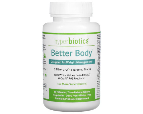Hyperbiotics, Better Body, Designed for Weight Management, 5 Billion CFU, 60 Time-Release Tablets Hyperbiotics, Better Body, Designed for Weight Management, 5 Billion CFU, 60 Time-Release Tablets