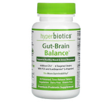 Hyperbiotics, GBX-Focus, Gut-Brain Connection, 6 Billion CFU, 60 Patented Time-Release Tablets