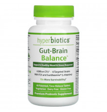 Hyperbiotics, GBX-Focus, Gut-Brain Connection, 6 Billion CFU, 60 Patented Time-Release Tablets