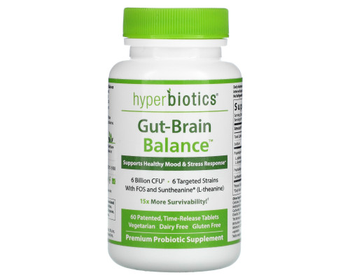 Hyperbiotics, GBX-Focus, Gut-Brain Connection, 6 Billion CFU, 60 Patented Time-Release Tablets Hyperbiotics, GBX-Focus, Gut-Brain Connection, 6 Billion CFU, 60 Patented Time-Release Tablets